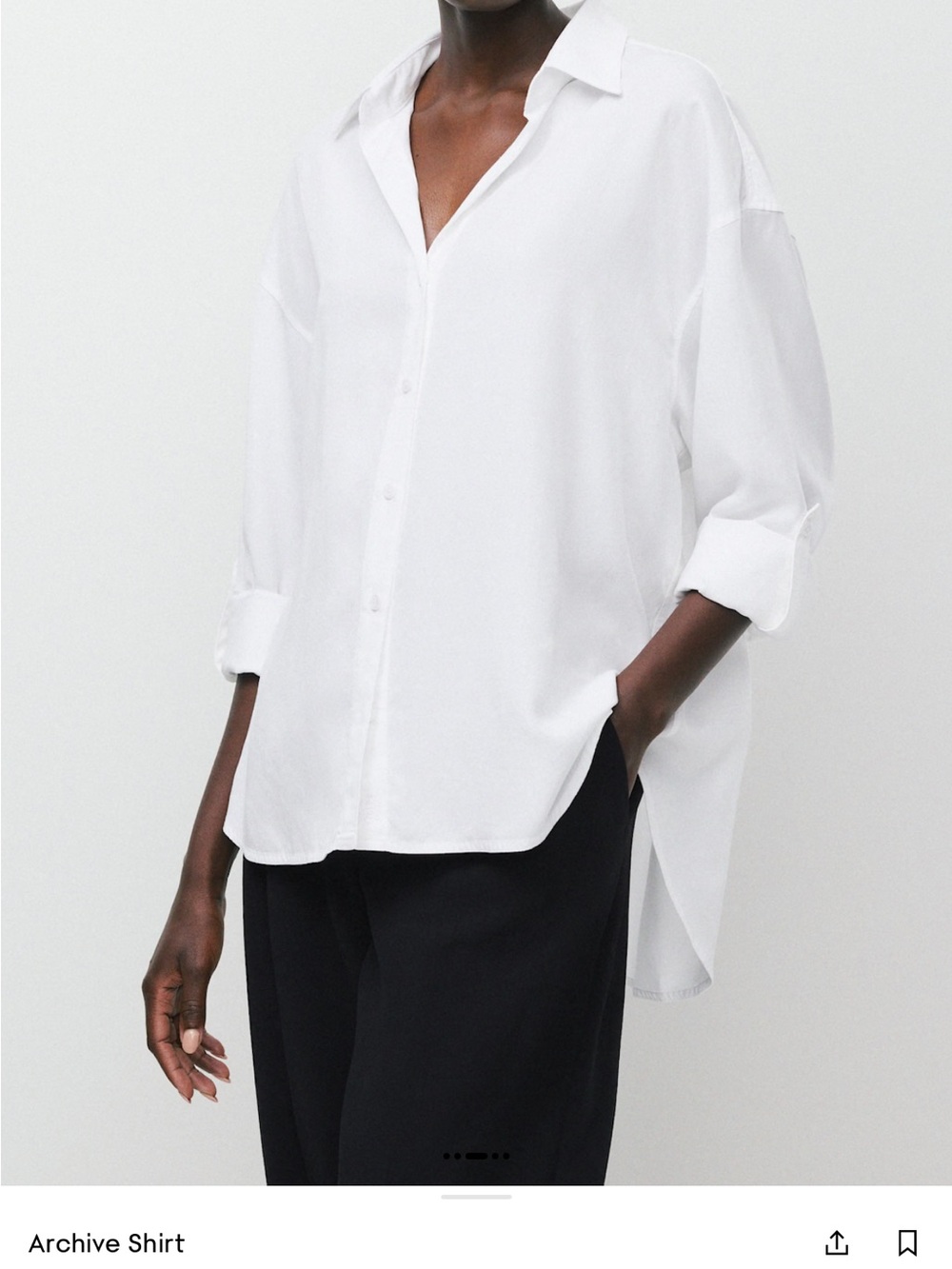 Aritzia White Oversized Button-Down Shirt